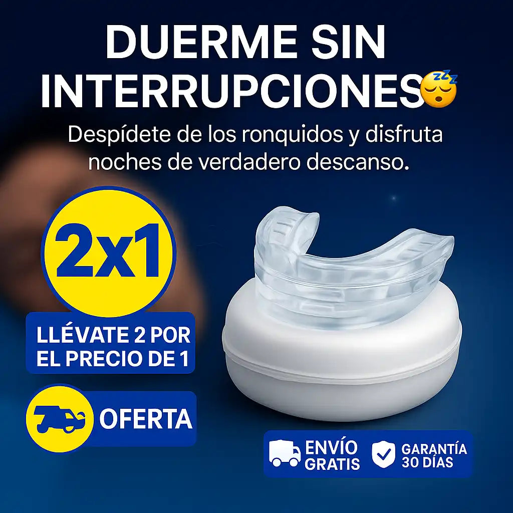 Duerme sin ronquidos 😴 – Recupera tus noches con nuestro protector bucal 2X1