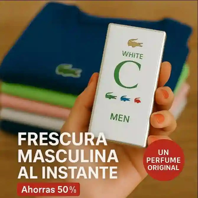⭐ Combo 5 Camisetas Lacoste + 1 Perfume Lacoste White GRATIS