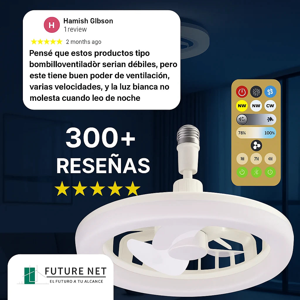 FANGLO: Ventilador de techo LED + Luz regulable