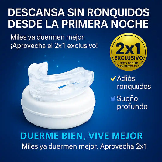 Duerme sin ronquidos 😴 – Recupera tus noches con nuestro protector bucal 2X1