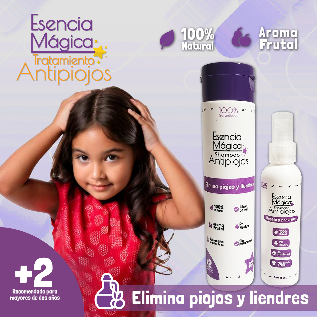 Esencia Mágica Antipiojos – Elimina y previene 100% natural, sin químicos agresivos