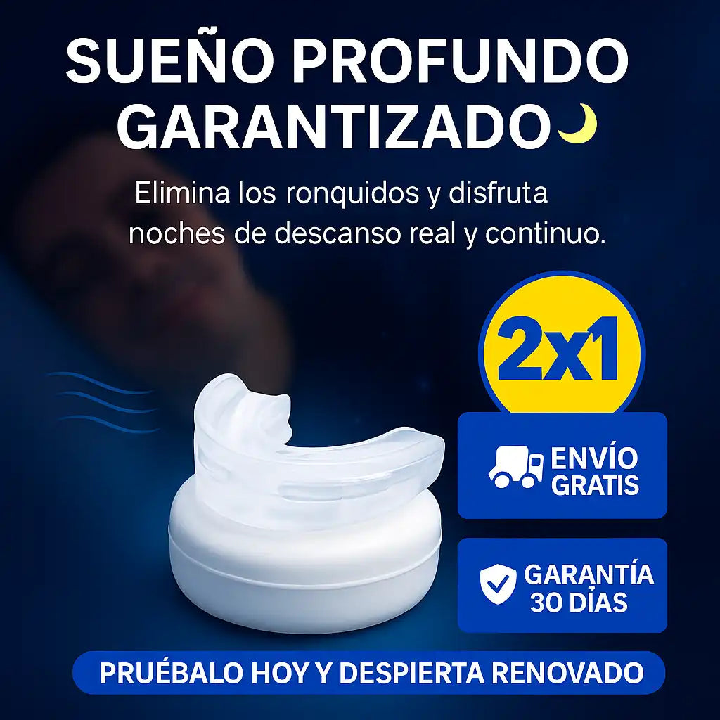 Duerme sin ronquidos 😴 – Recupera tus noches con nuestro protector bucal 2X1