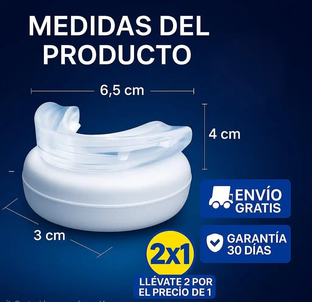 Duerme sin ronquidos 😴 – Recupera tus noches con nuestro protector bucal 2X1